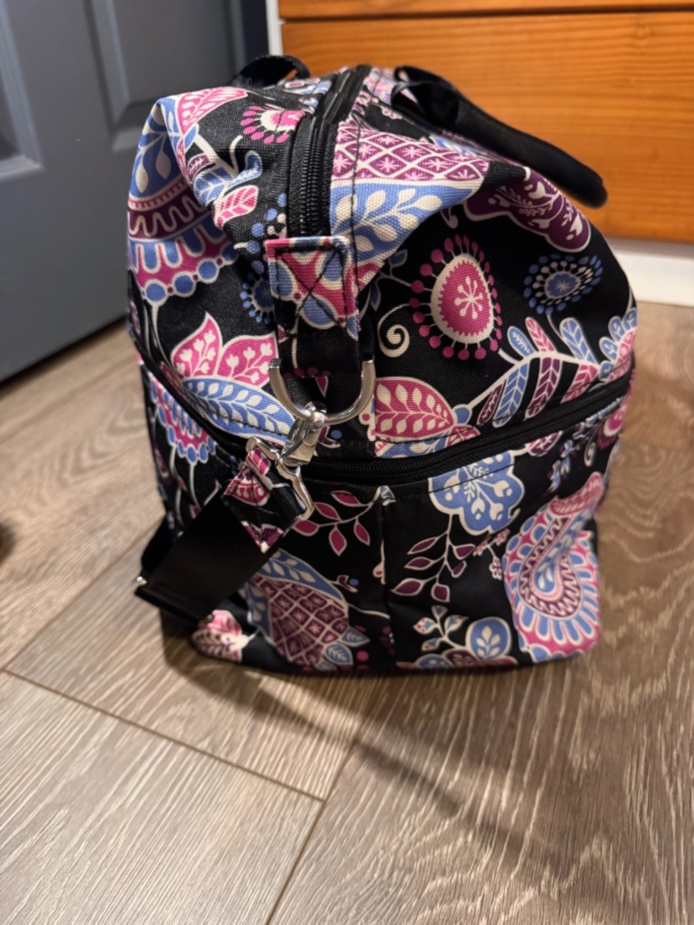 Vera Bradley Black Paisley Tote with Pink & Blue Accents - Picture 7 of 7